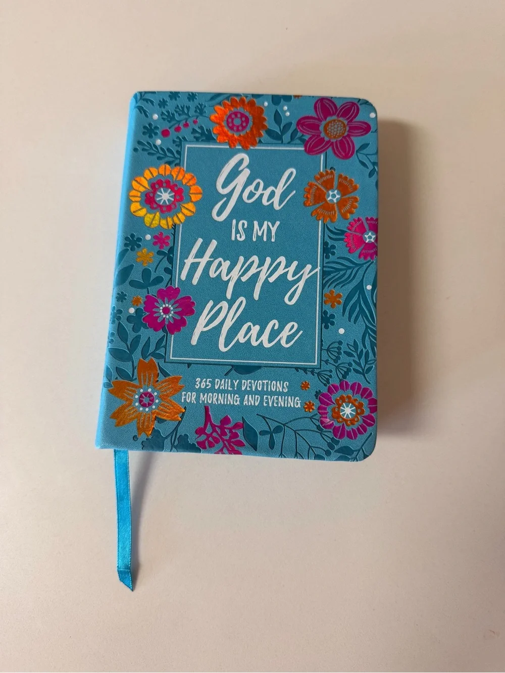 God Is My Happy Place - Teal Floral Devotional